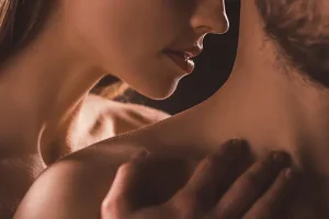 Sensual couple getting close